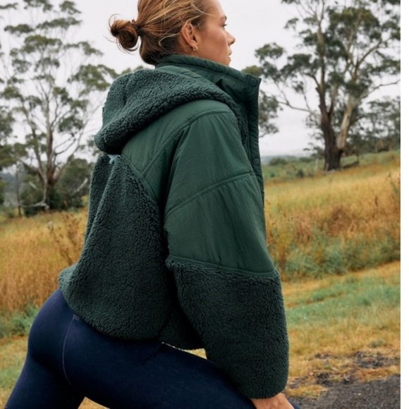 NWT FREE PEOPLE adventures awaits fleece sherpa snap jacket coat xs s - Picture 2 of 3